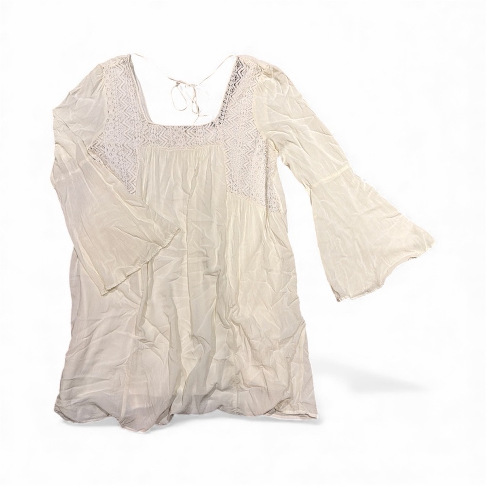 Allison Brittney Ivory Bell Sleeve Romantic Dress